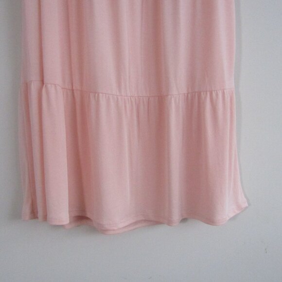 Crosby Midi Tiered Skirt Large Blush Pink Modal Feminine Modest Church Boho - Picture 4 of 10